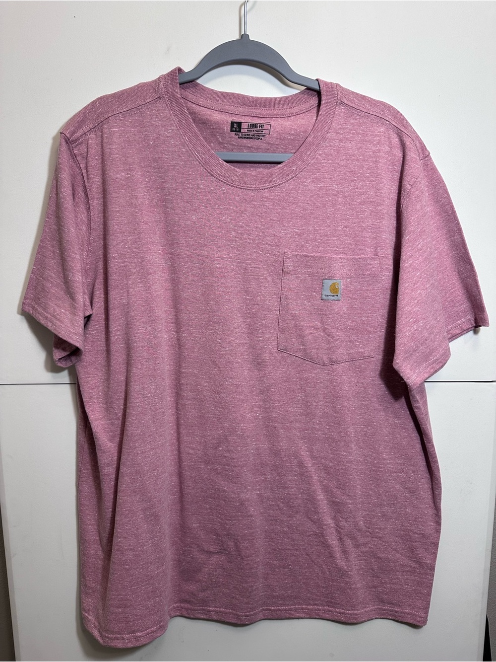Carhartt Short Sleeve Pocket Tee in Heather Mauve Pink